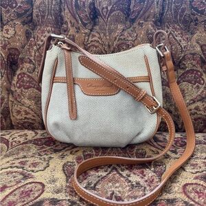Dooney & Bourke Cream and Tan Crossbody Bag